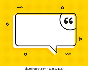 Quote text bubble. Commas, note, message and comment Vector illustration