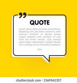 Quote text bubble. Commas, note, message and comment Vector illustration