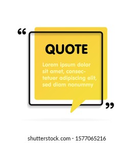 Quote text bubble. Commas, note, message and comment Vector illustration