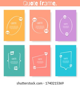 Quote text bubble. Commas, note, message and comment Vector illustration.