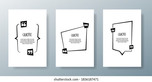 Quote text bubble. Commas, note, message and comment Vector illustration.