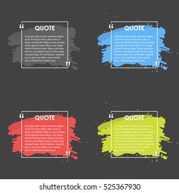 Quote text bubble. Commas, note, message and comment Design element