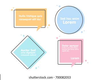 Quote text bubble. Commas, note, message and comment Vector illustration