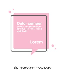 Quote text bubble. Commas, note, message and comment Vector illustration