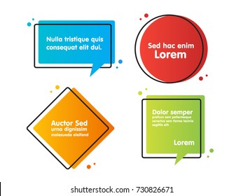 Quote Text Bubble. Commas, Note, Message And Comment Vector Illustration