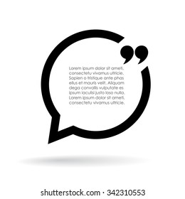 Quote text bubble illustration isolated on white background