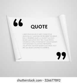Quote text bubble. Note and message vector illustration. Design element 