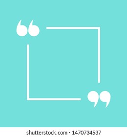 Quote text bubble on blue background. Vector illustration.