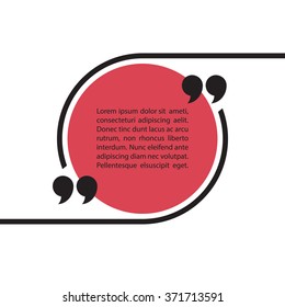 Quote text bubble on white background. Quote bubble template. Quote form. Vector illustration. 