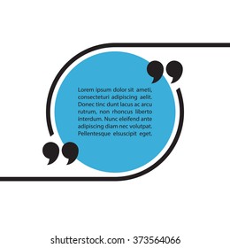 Quote text bubble on white background. Empty template. Vector illustration.