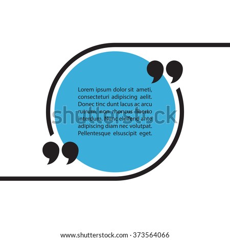 Quote text bubble on white background. Empty template. Vector illustration.