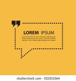 Quote text bubble template. Vector illustration.