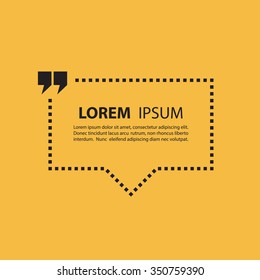 Quote text bubble template. Vector illustration.