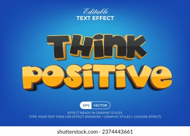 Efecto de texto de cita Cree un estilo de diversión positivo. Efecto de texto modificable.