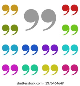 Quote, text multi color icon. Simple thin line, outline vector of Text editor icons for UI and UX, website or mobile application