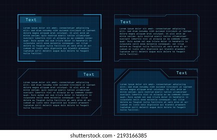 Quote text set Hud frame futuristic