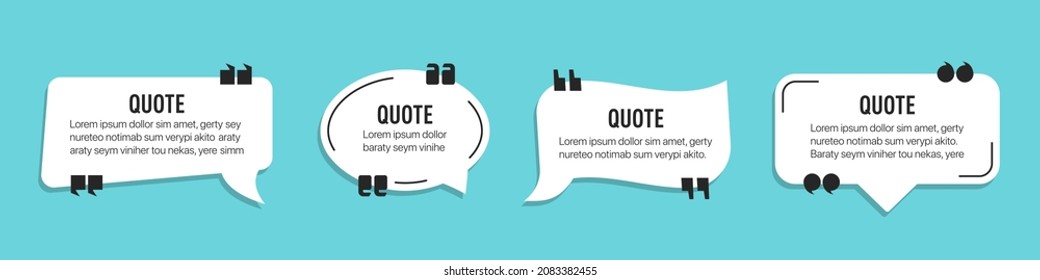 Quote text speech bubble collection in a flat design