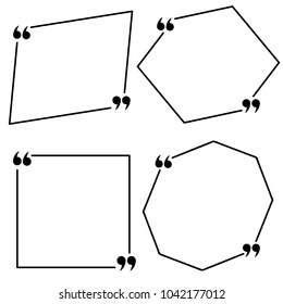 Quote text template set different variation on a white background flat style