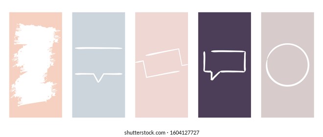 Quote textbox frames blank templates set full color for social media stories