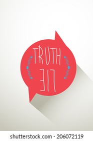 Quote Typographic Background "truth & lie", Eps 10