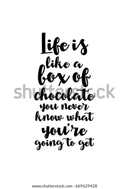 Quote Typographical About Chocolate Calligraphy Inspiration Stock