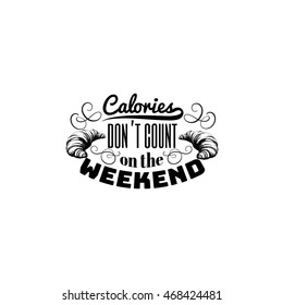 Quote typographical background about food with illustration of croissant and hand drawn elements. Template for business card poster and banner.