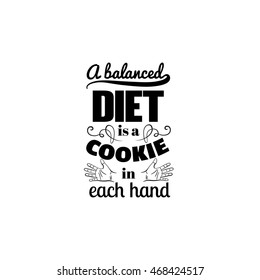 Quote typographical background about food with illustration of two hands and hand drawn elements . Template for business card poster and banner.