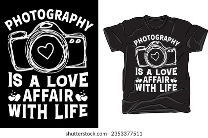 Quote typographical background about photography with illustration of camera in hand drawn sketch style. Template for card poster and banner in vintage style. Vintage texture.