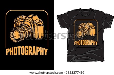 Quote typographical background about photography with illustration of camera in hand drawn sketch style. Template for card poster and banner in vintage style. Vintage texture.