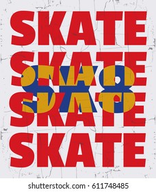 Quote typographical background about skateboard in minimalistic style.  Template for card poster banner print for t-shirt.
