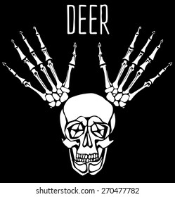 Quote Typographical Background with hand draw skull