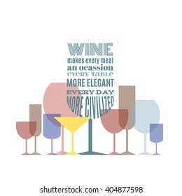 Quote typographical background with text in form of the glass.Template for card and banner.Vector EPS10 illustration.