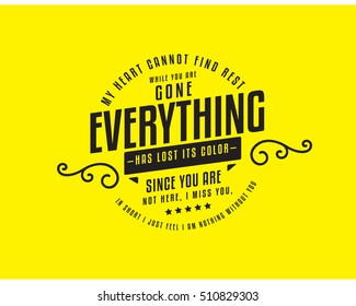 Quote typography Background, vector design. love quote