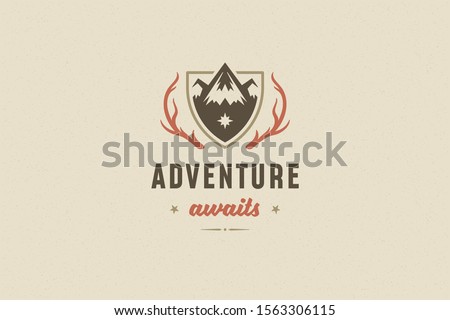 Quote typography with hand drawn mountain rock symbol for greeting card or poster and other. Adventure awaits phrase or sayings with design elements vector illustration.