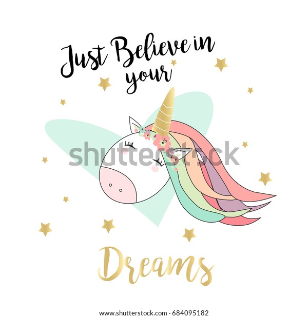 Quote Unicorn Card Background Vector Quote Stock Vector (Royalty Free ...