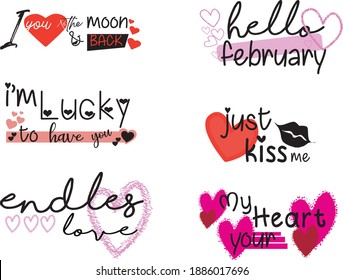 quote valentine's day pack for decoration