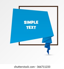 Quote Vector abstract geometric origami speech bubble background. 