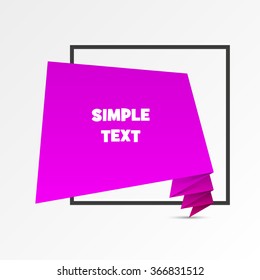 Quote Vector abstract geometric origami speech bubble background. Origami paper infographic colorful banners set. Annotation ribbon. Design shape. Speech talking cloud. Vector label tag. 