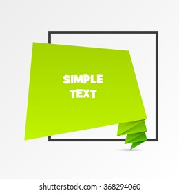 Quote Vector abstract geometric origami speech bubble background. Origami paper infographic colorful banners set. Annotation ribbon. Design shape. Speech talking cloud. Vector label tag. 