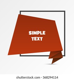 Quote Vector abstract geometric origami speech bubble background. Origami paper infographic colorful banners set. Annotation ribbon. Design shape. Speech talking cloud. Vector label tag. 