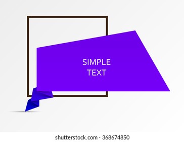 Quote Vector abstract geometric origami speech bubble background. Origami paper infographic colorful banners set. Annotation ribbon. Design shape. Speech talking cloud. Vector label tag. 