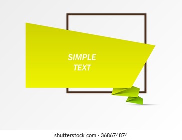 Quote Vector abstract geometric origami speech bubble background. Origami paper infographic colorful banners set. Annotation ribbon. Design shape. Speech talking cloud. Vector label tag. 