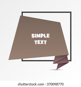 Quote Vector abstract geometric origami speech bubble background. Origami paper infographic colorful banners set. Annotation ribbon. Design shape. Speech talking cloud. Vector label tag. 