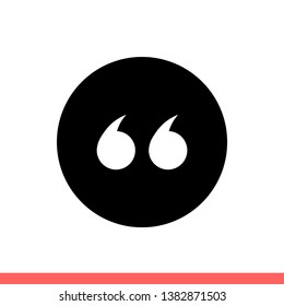 Quote vector icon, citation symbol. Simple, flat design for web or mobile app