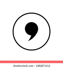 Quote vector icon, citation symbol. Simple, flat design for web or mobile app