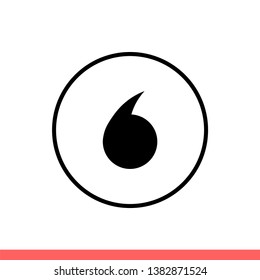 Quote vector icon, citation symbol. Simple, flat design for web or mobile app