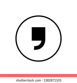 Quote vector icon, citation symbol. Simple, flat design for web or mobile app