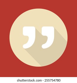 Quote vector icon isolated on colorful background.