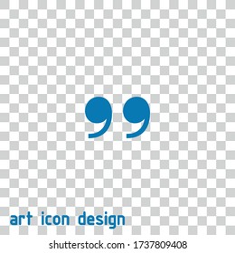 icono de vector de comillas en el fondo aislado
