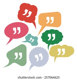 Quote vector icons in speak bubbles